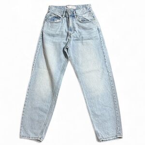 Bershka Light Wash Blue High-Waist Mom Jeans